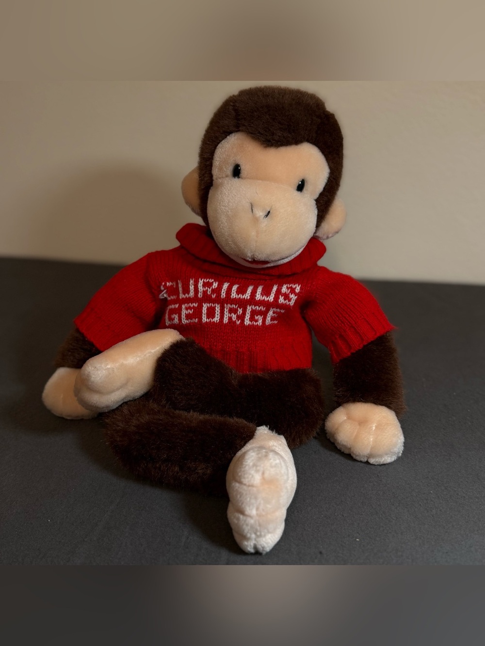 Disney Curious George Plush in Brown, Beige and Red